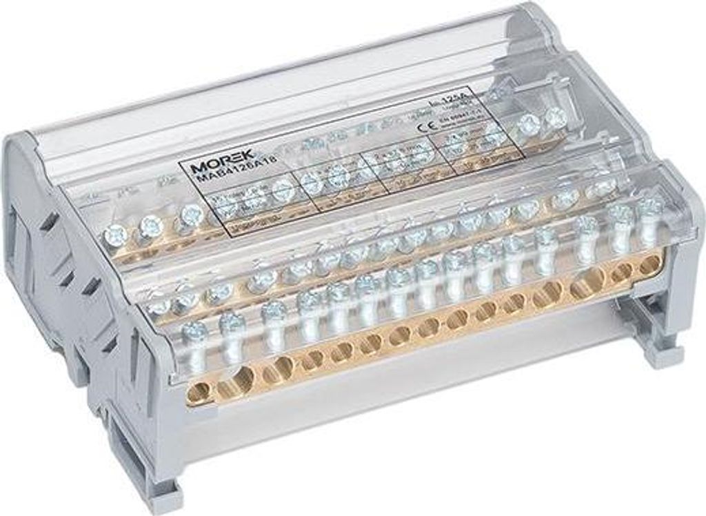 blocco di distribuzione a 4 poli 125A 1000V 2x35mm + 2x25mm Immagine del prodotto 