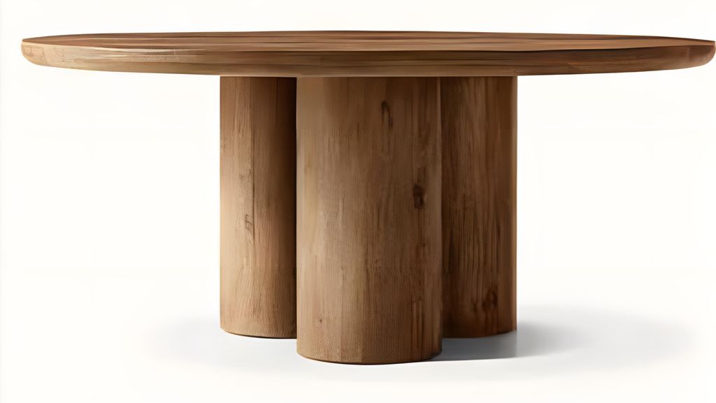 Eleganter Runder Esstisch Holz 152cm exklusiv Esstische Tisch