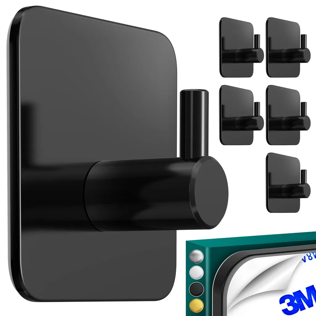 Porte-serviettes mural inox noir étanche sans perçage pour la cuisine