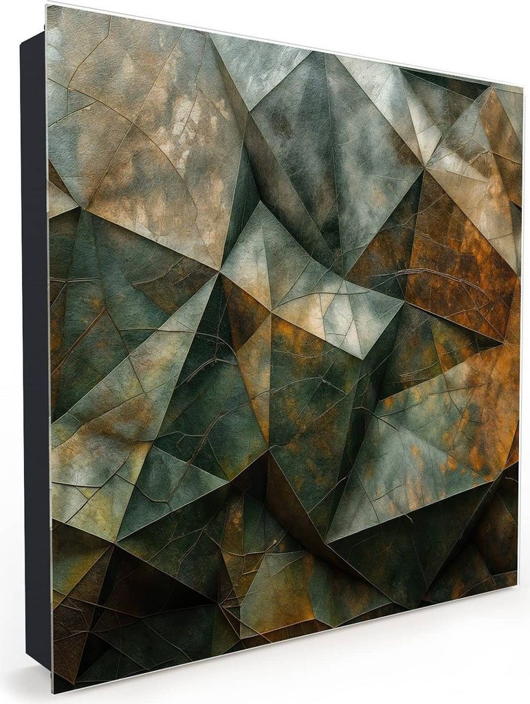 Nachbildung-Schlüsselkasten, Magnetpinnwand und Memoboard mit Glasfront Motiv Geometrische Abstraktion