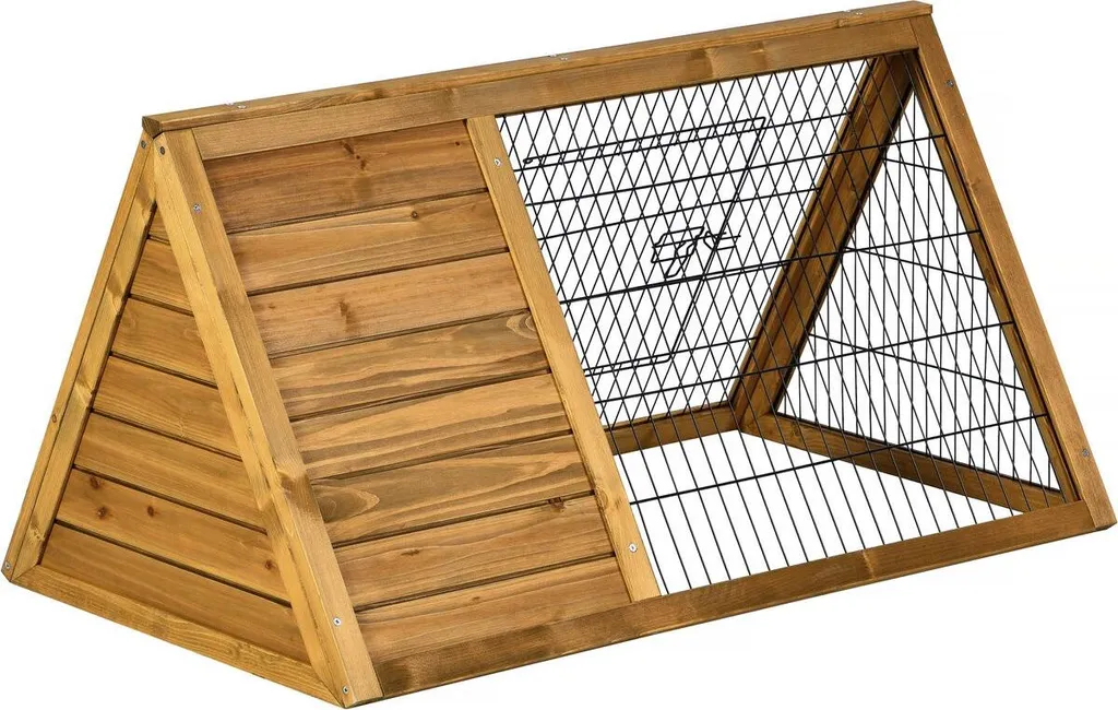 Clapier extérieur pour lapin et rongeur Biscotte, bois marron 100 cm
