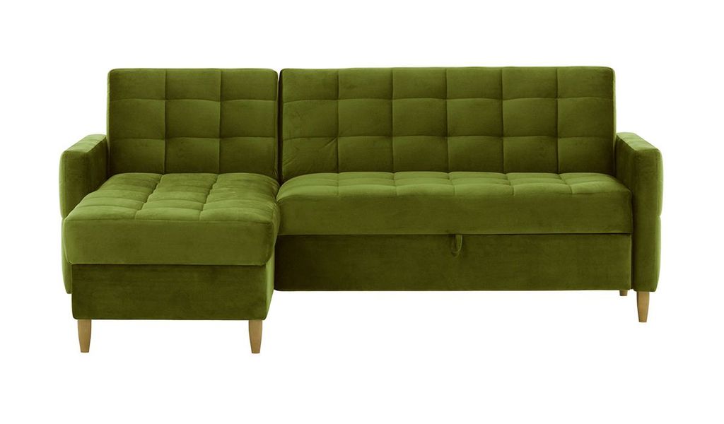 SLF24 - Ecksofa mit Schlaffunktion und Bettkasten Velocity - olivgrün - Velluto 9