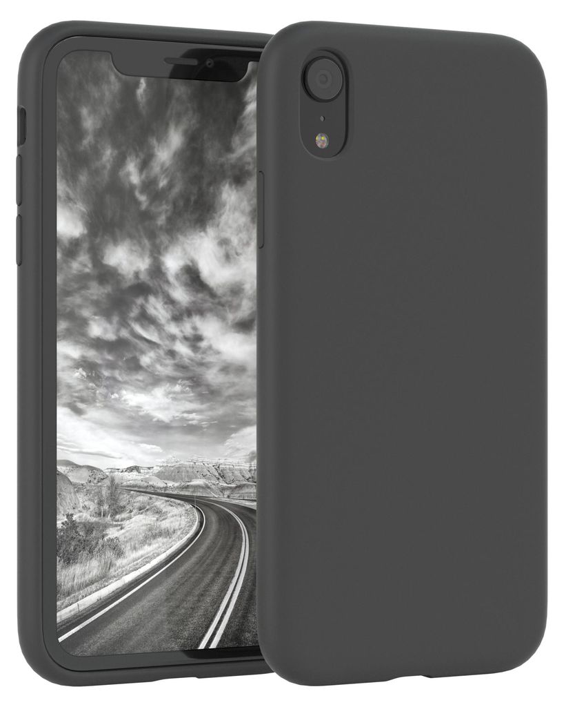 EAZY CASE Silikonhülle für Apple iPhone XR Silikon Backcover Schutz in Grau