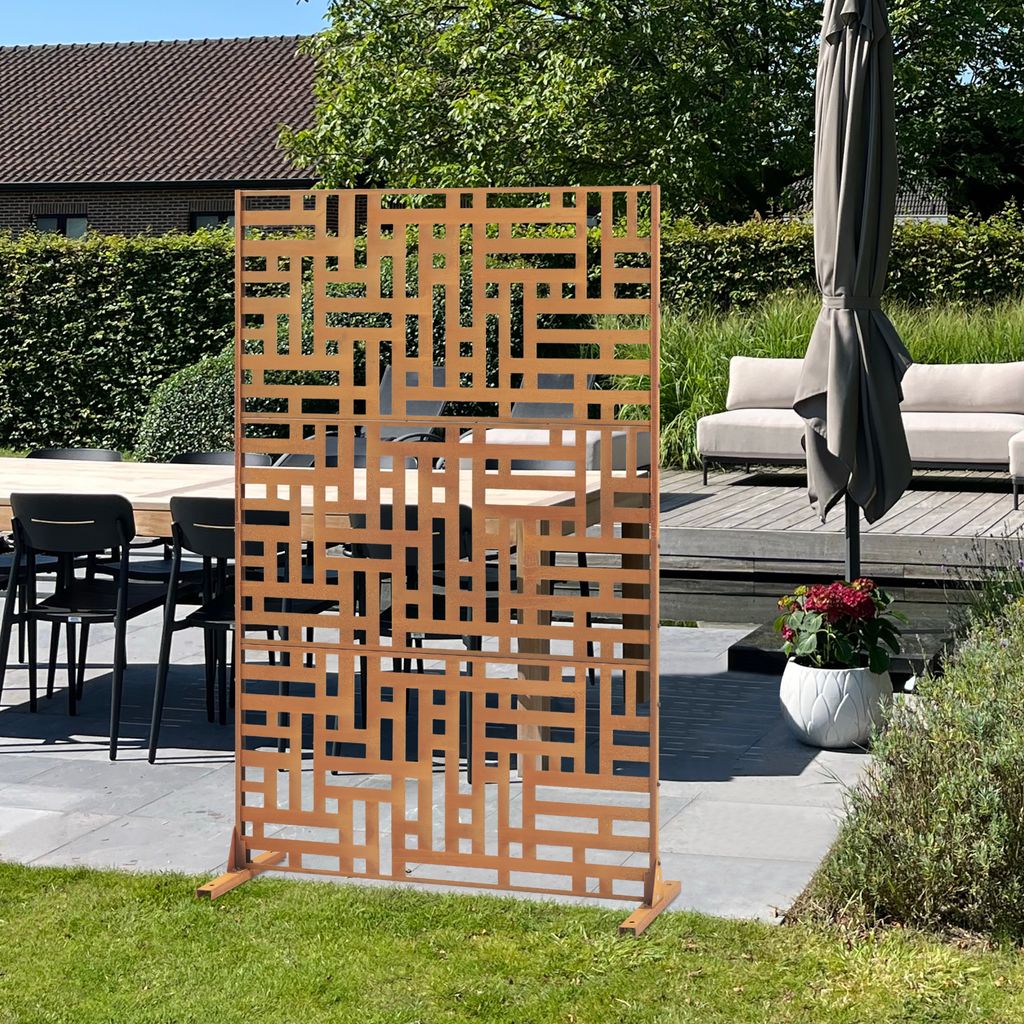 Trennwand ‘Bernalda’ 180 x 120 cm Stahl Edelrost