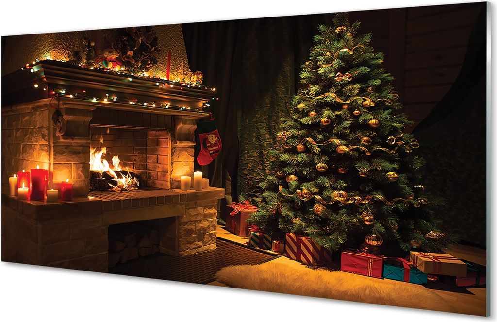 Glasbilder 120x60 Wandkunst Christbaumschmuck Kamin Geschenke