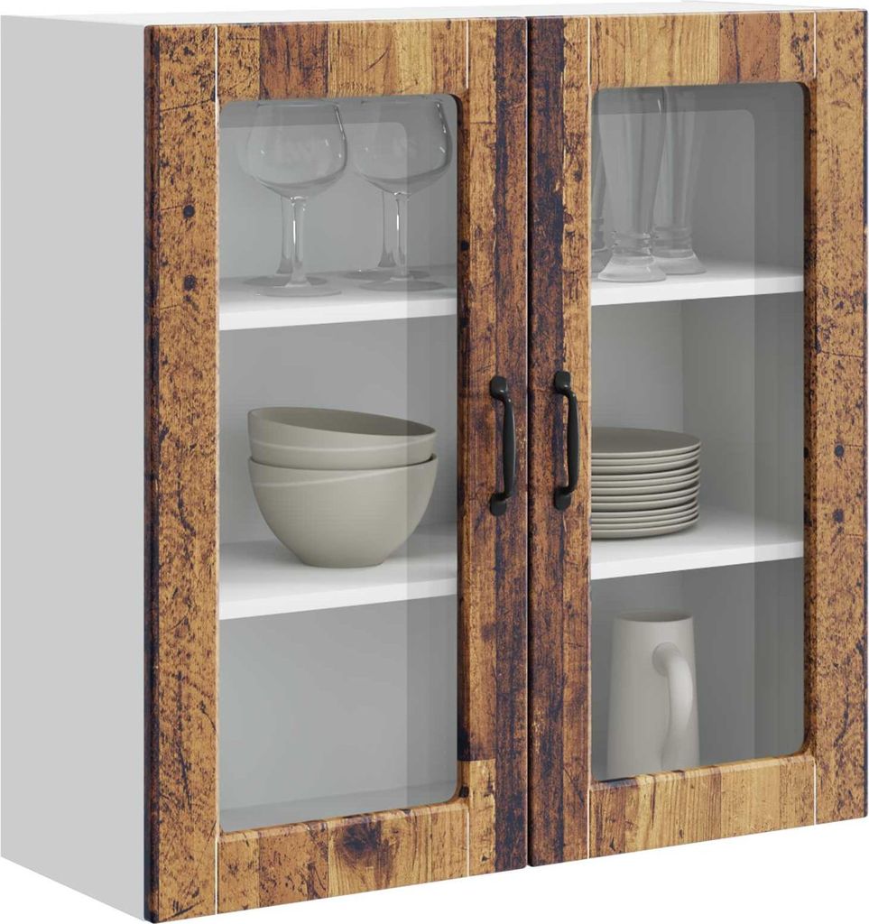 Eleganter Möbel Küchenschrank mit Regal Altholz 80 x 31 x 80cm Holzwerkstoff - CJG224027 - Küchenschränke