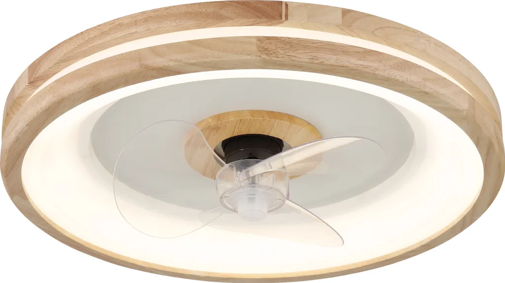 Ventilateur de plafond métal blanc mat avec LED intégrée silencieuse