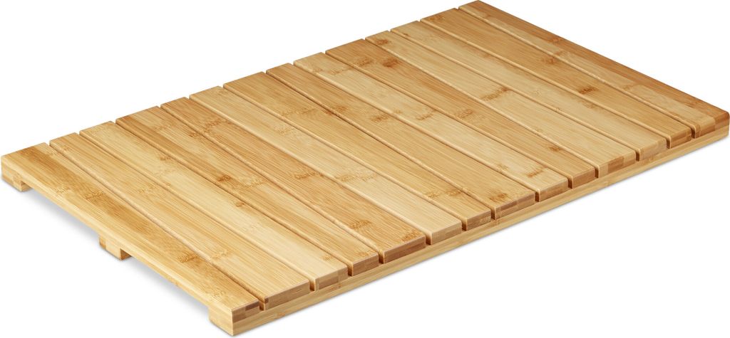 Relaxdays Bambusmatte, für Badezimmer, Stopper, hygienisch, Produktbild 