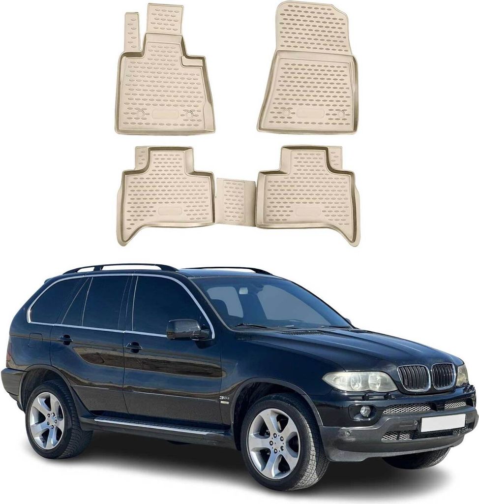 1999-2006 BMW X5 E53 Podlahové rohože TPE béžové 4 ks Obrázek produktu 