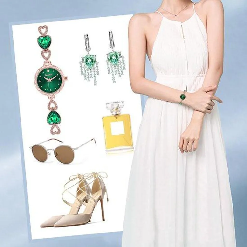 Montre-Bracelet Classique pour Femme Or Rose et Acier Inoxydable Chic