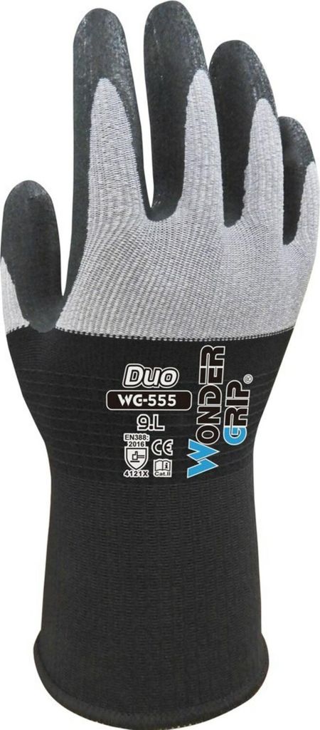 Wonder Grip Duo Schwarz/Gau, Nylon/Microfaser, Gr. M/8 WonderGrip WG-555