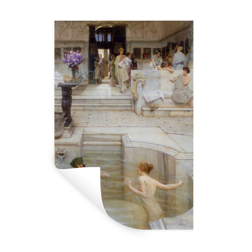 MuchoWow Wandtattoo Wandsticker Wandaufkleber Ein beliebter Brauch - Lawrence Alma Tadema 80x120 cm Selbstklebend und Repositionierbar - Repositi...