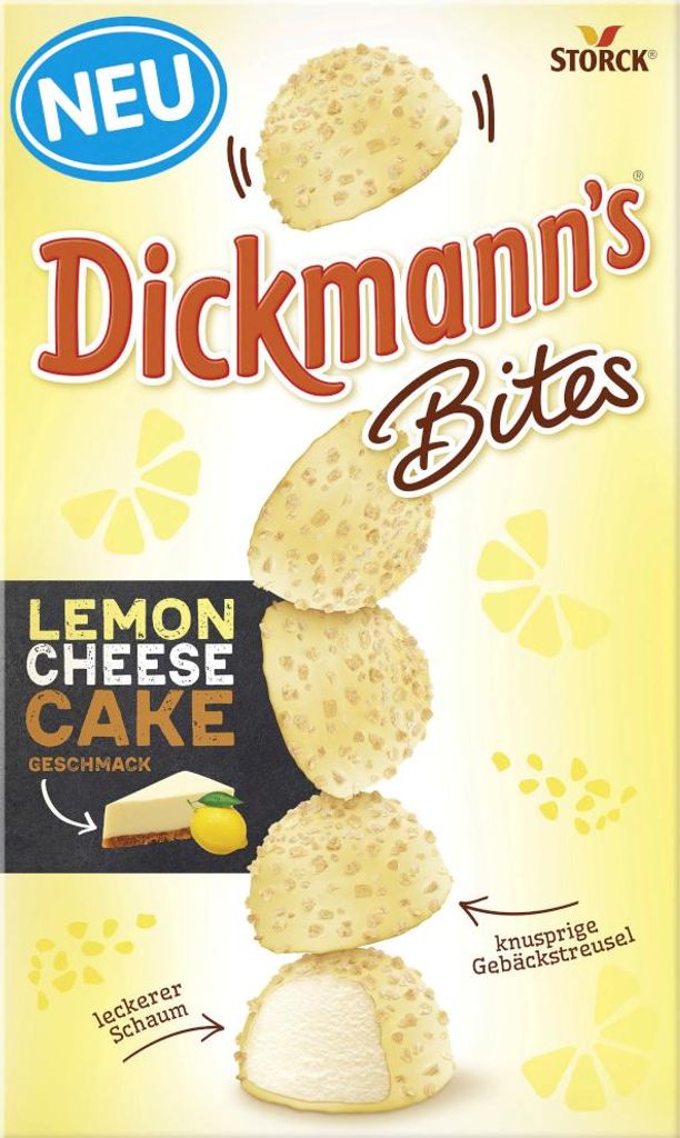 Storck Dickmann's Bites – sernik cytrynowy, opakowanie 15 Zdjęcie produktu 