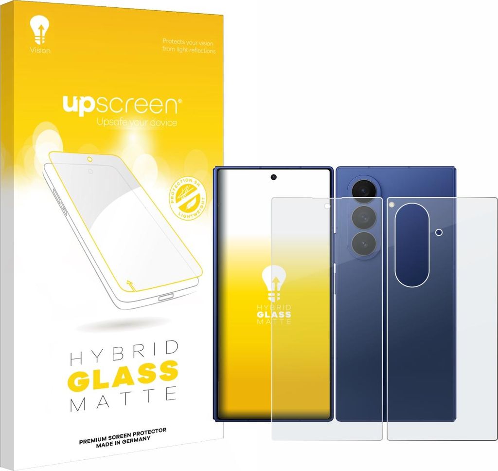 upscreen Entspiegelungs Schutzglas für Samsung Galaxy Z Fold 7 (Display+Rückseite) Schutzfolie Panzer Folie Glas Display Schutz matt