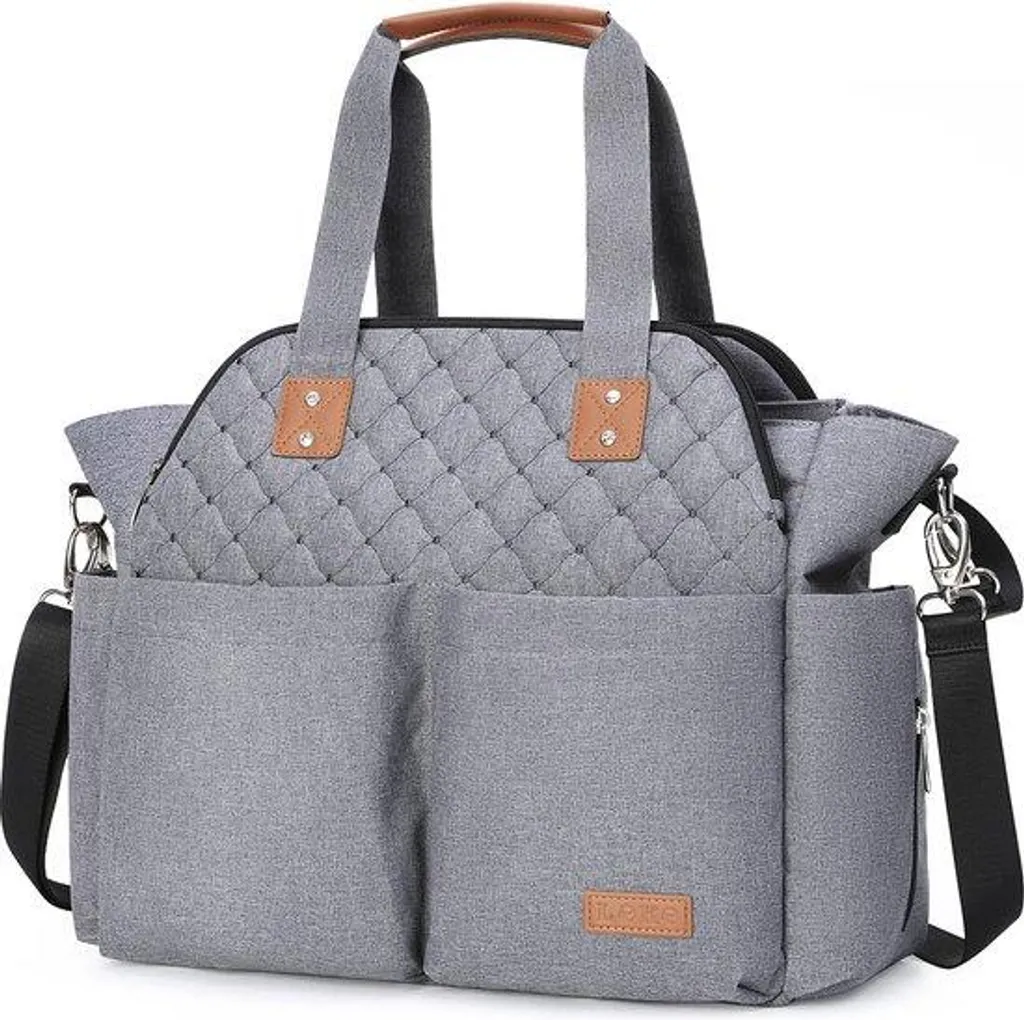 Sac à langer de voyage matelassé gris Bote grand format week-end