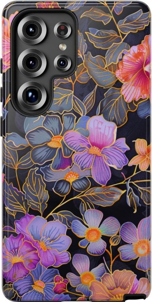 Glänzende Hülle mit farbenprächtigem Blumenmuster – Hülle Kompatibel mit Samsung Galaxy S25 Ultra