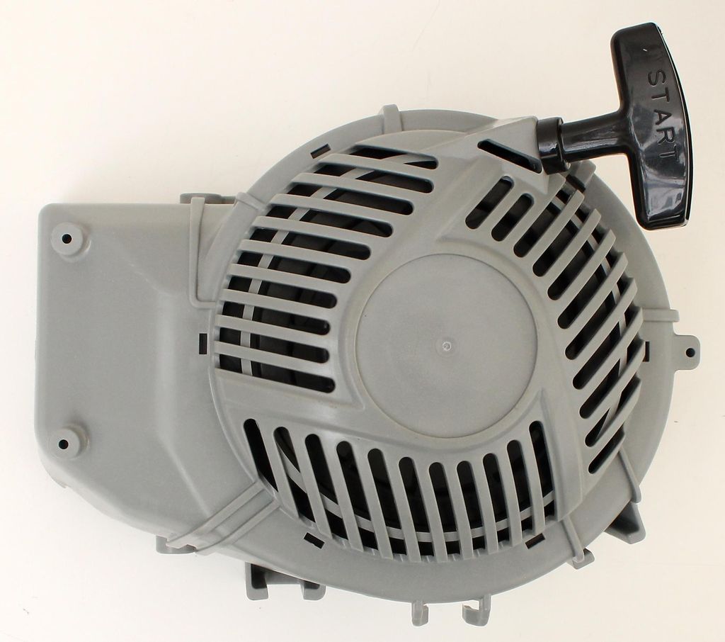 A starter pull cord assembly for a lawnmower, shown against a white background.