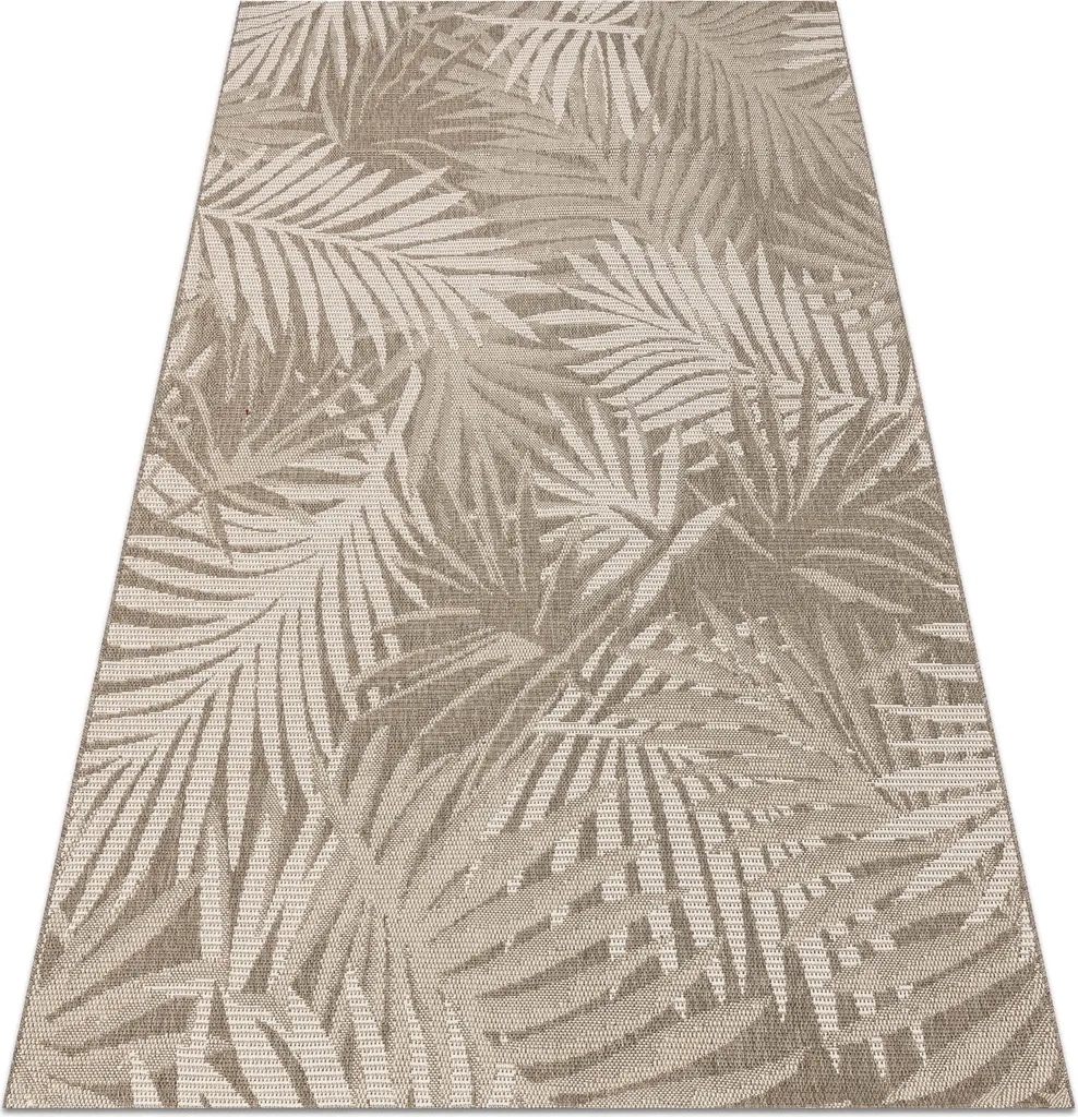 Tapis SIZAL FLOORLUX 20504 LEAVES Taupe Champagne Jungle 60x110 cm