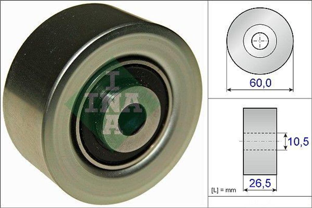 INA 532 0561 10 Umlenk-/Führungsrolle, Keilrippenriemen OE 575100000000 kompatibel mit Berlingo, Xsara, 206