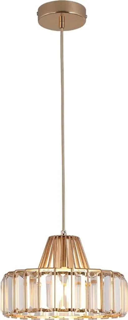 Suspension cristal dorée luminaire contemporain design élégant 3-5m²