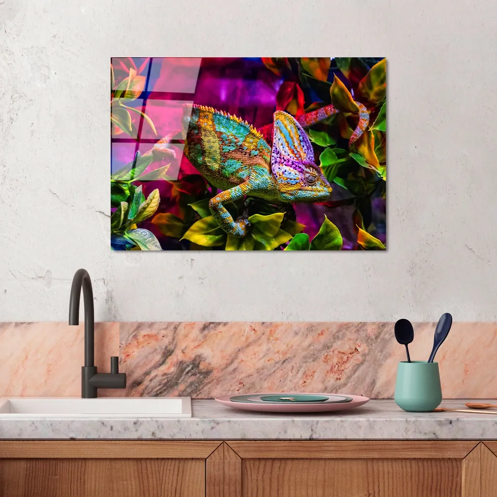Wallity UV-281 Quadro Design in Vetro 50x70 cm - Colori Esplosivi