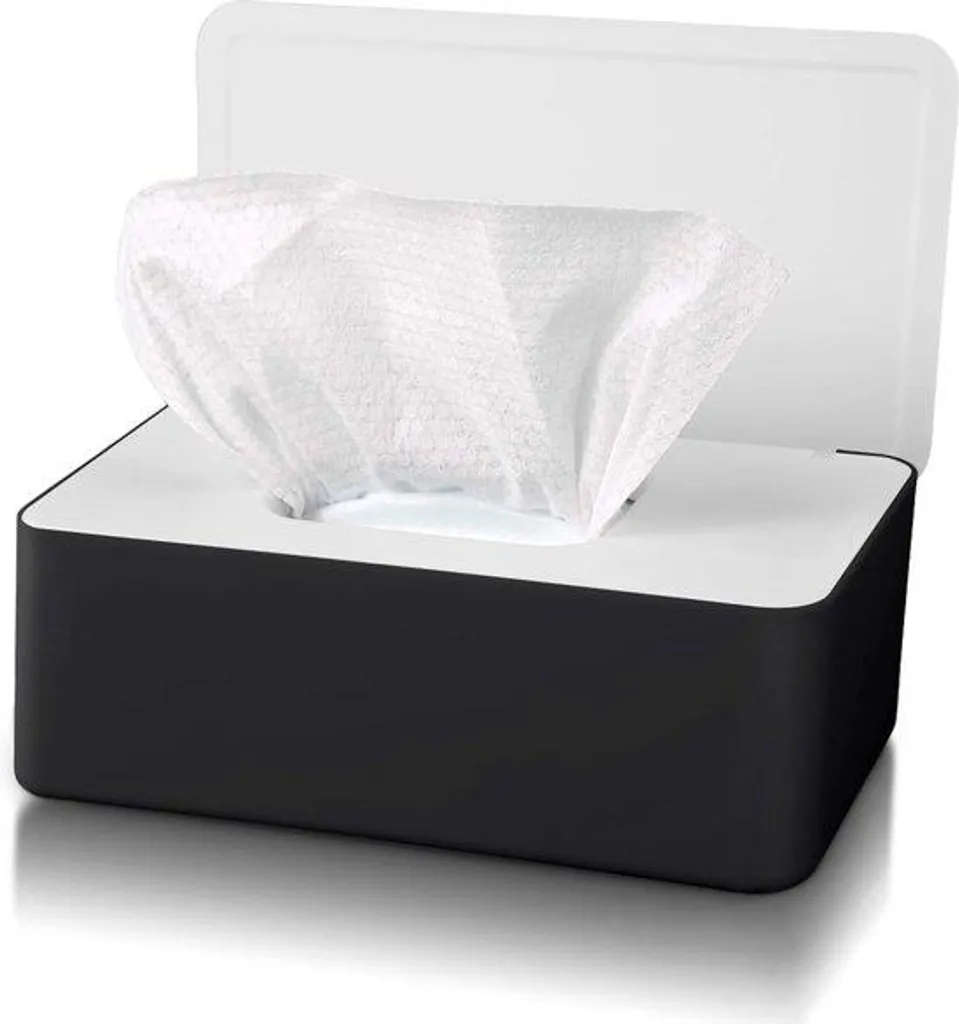 Distributeur de lingettes étui de rangement hermétique noir et blanc