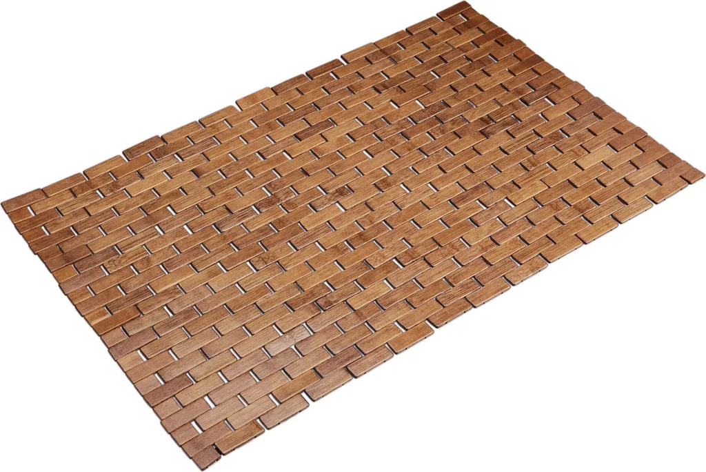 Tapis de Sol Bambou 50x80 pour Salle de Bain, Cuisine ou Sauna Zen