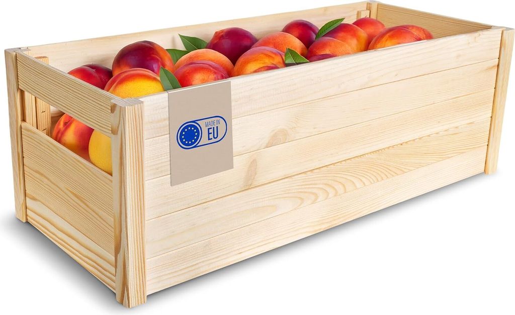 Creative Deco Faltbare Holzkiste Klappkiste | 69 x 29,5 x 23,5 cm | Aufbewahrungsbox Obstkiste, Gemüse Holzbox