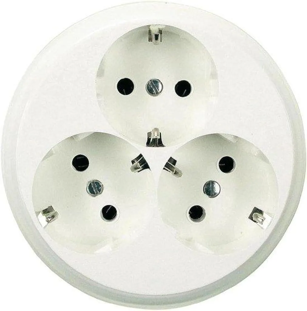 Multiprise triple blanc pur avec 3 prises standard pour la maison