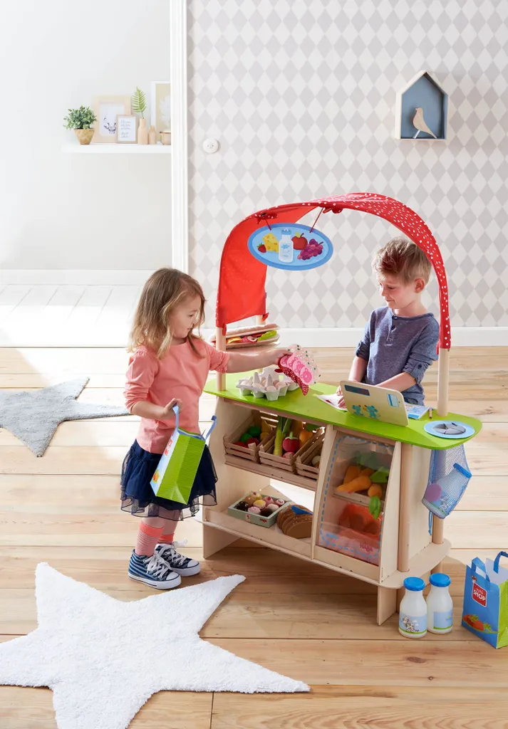 HABA Magasin Bonheur des courses - Jouet en bois pour jeu de rôle (302087)