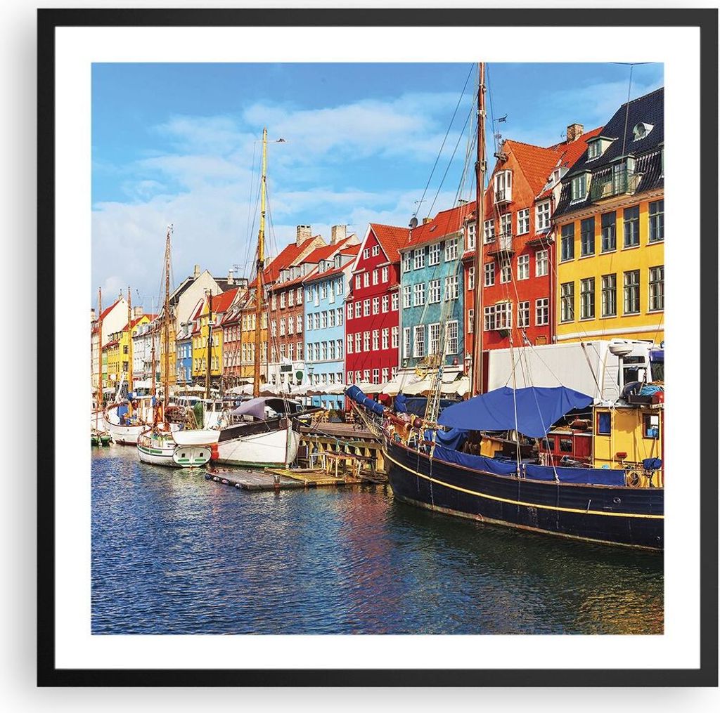 Gerahmtes Poster - Schwarzer Rahmen - Kopenhagen Nahavn Produktbild 