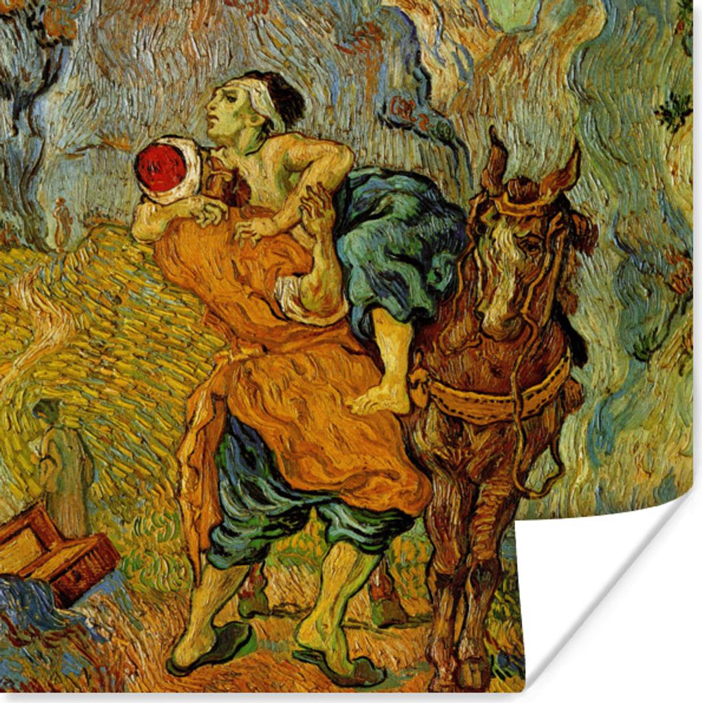 MuchoWow Poster Der barmherzige Samariter - Vincent van Gogh 30x30 cm - Wandposter - Printing