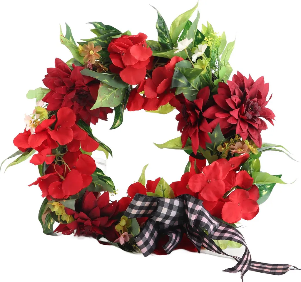 Guirlande de Fleurs Artificielles Rouges pour Décoration de Porte Mur
