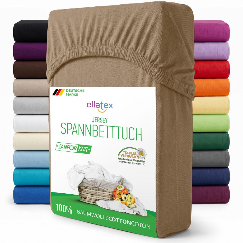 EllaTex Jersey Spannbettlaken 140x200–160x200 Baumwolle – Produktbild 