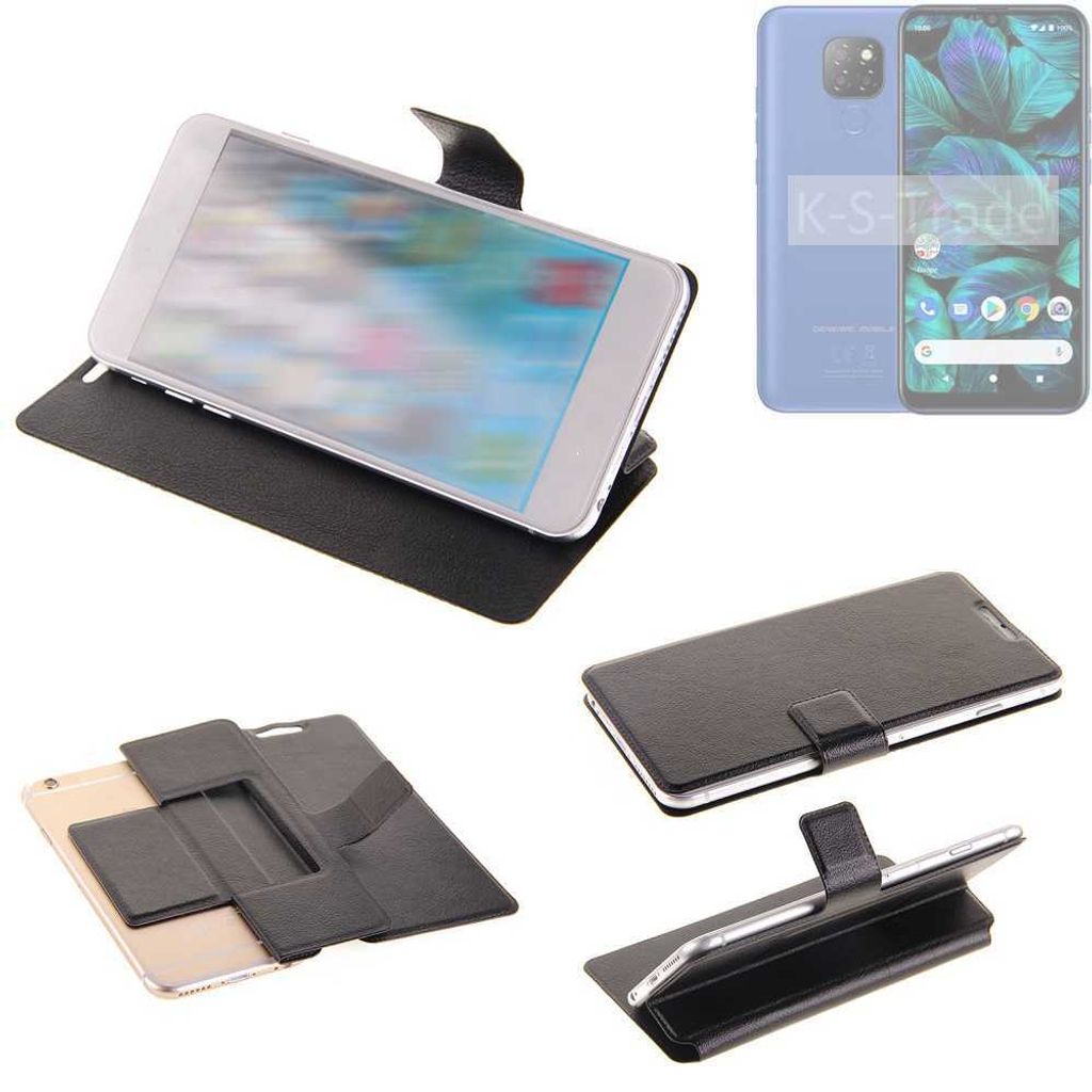 K-S-Trade Schutzhülle kompatibel mit General Mobile GM 20 Schutzhülle Flip Cover Klapphülle Wallet Case Slim Handyhülle bookstyle schwarz