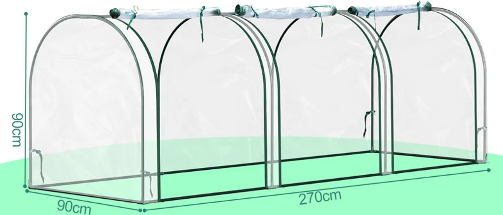 Serra per Pomodori Jopassy 270x90x90cm | Struttura Acciaio e PVC - 2