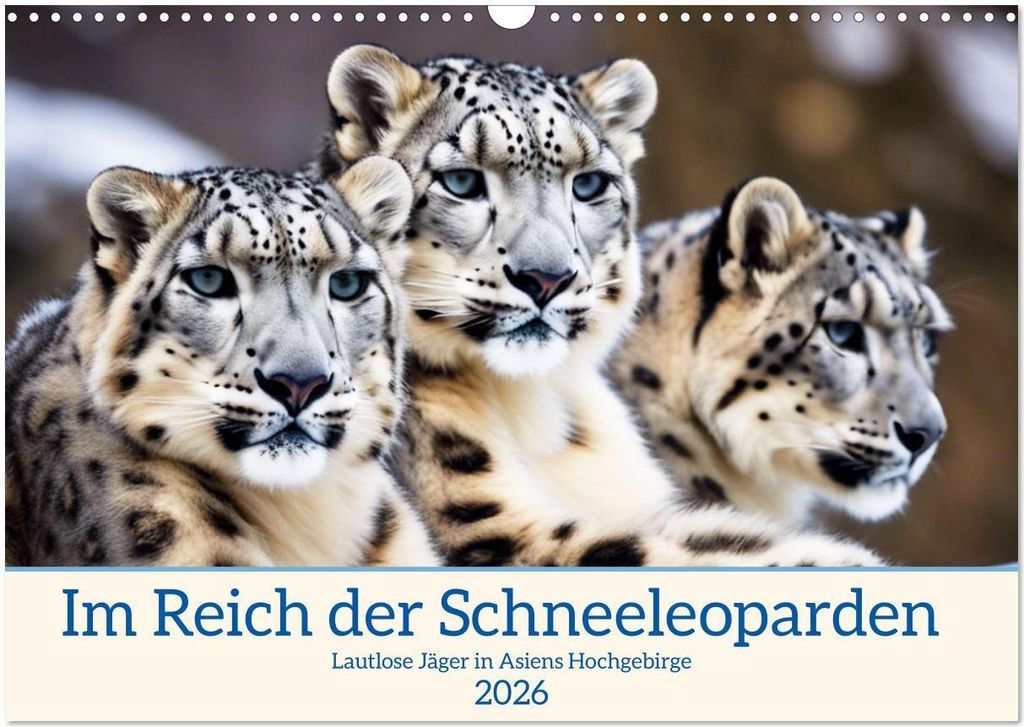Im Reich der Schneeleoparden (Wandkalender 2026 DIN A3 quer), CALVENDO Monatskalender
