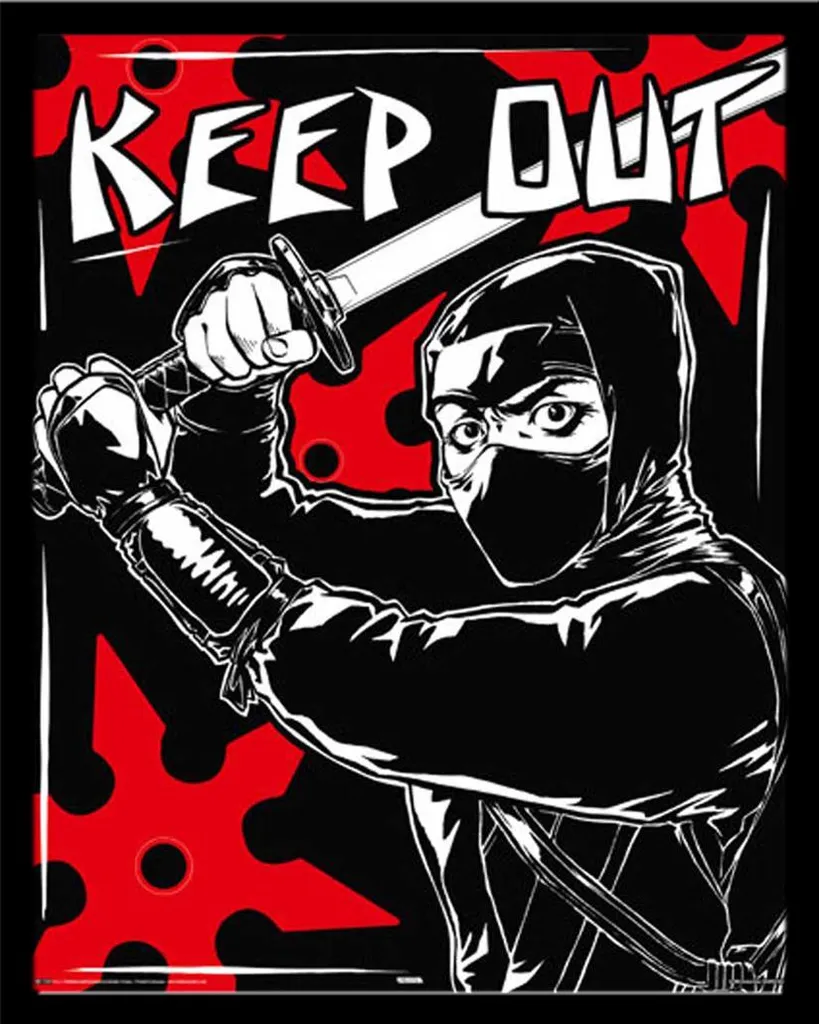 Regalo Ragazzi: Poster Ninja Keep Out con Cornice Shinsuke Sicura