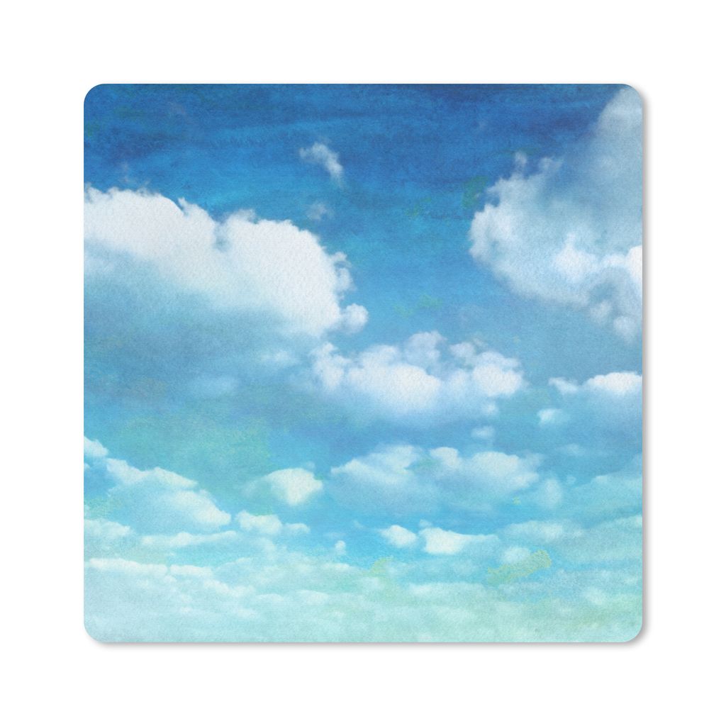 MuchoWow® Mauspad Mousepad Wolken - Aquarell - Sommer 30x30 Produktbild 