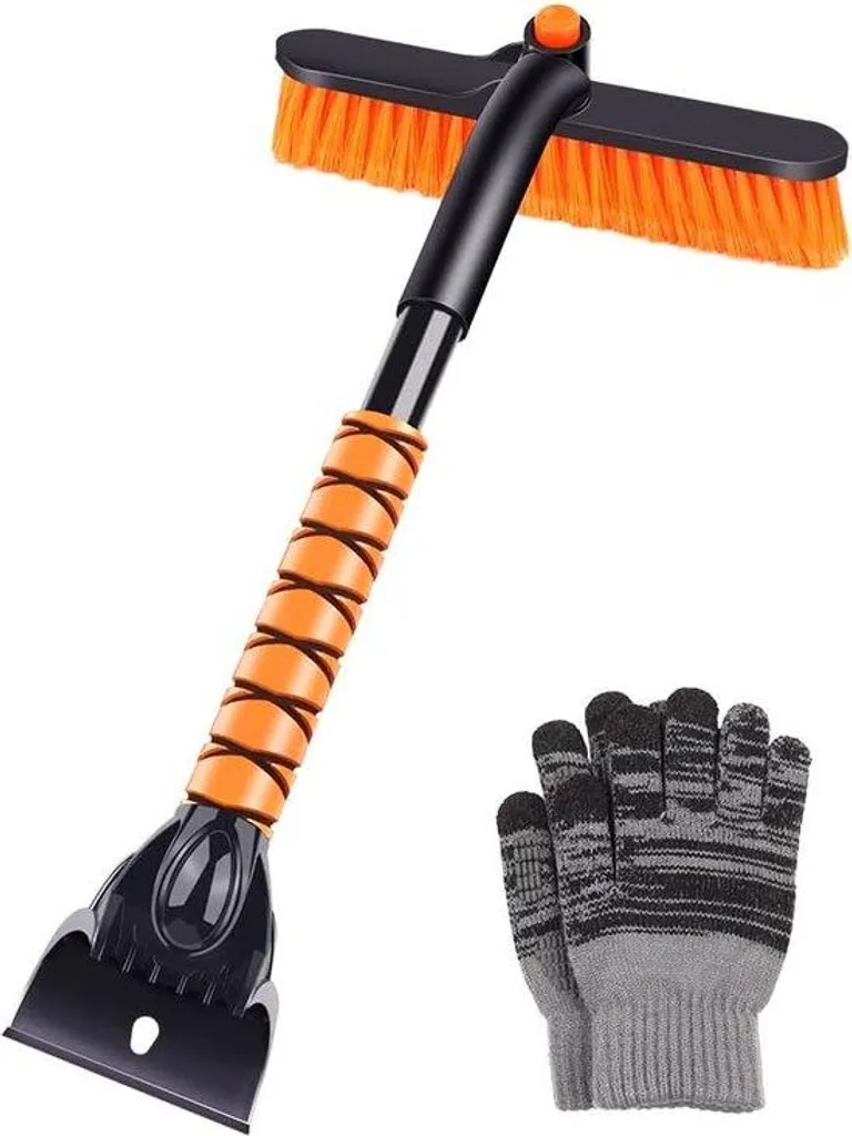 Grattoir à neige rotatif 360° ergonomique de 31 pouces coloris noir