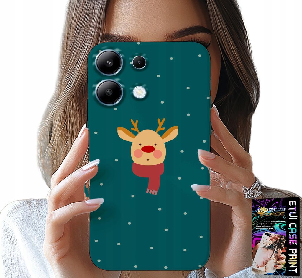 Fall Für Xiaomi Note 13 Pro 5G - Rentier Auf Grünem Hintergrund Weihnachten Designs