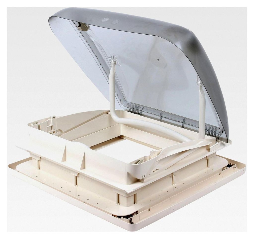 Dachhaube Mini Heki 40 x 40 für Dachstärken von 43-60 mm mit Zwangsbelüftung und Dichtmittel für Wohnwagen und Wohnmobile