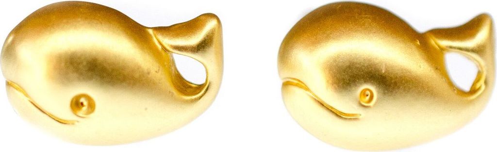 Wal Ohrstecker Miniblings Walfisch Ohrring Stecker Fisch Pottwal Ozean Golden