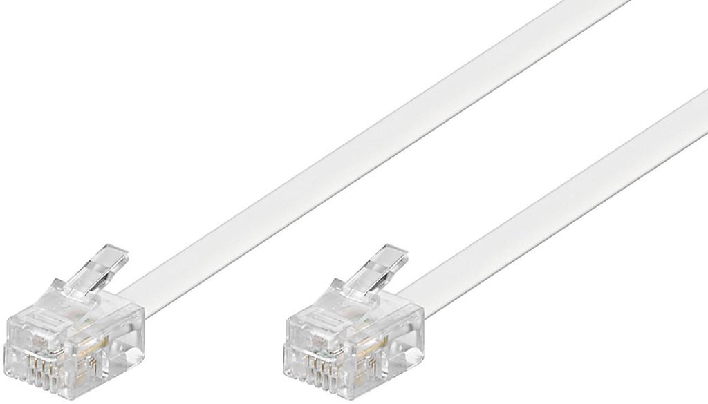 Goobay Telefonkabel (Modularkabel), weiß, Kupferkaschierter Produktbild 