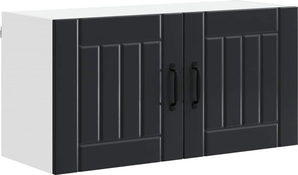 Küchenschrank Lucca Schwarz 80 x 31 x 40 cm Holzwerkstoff