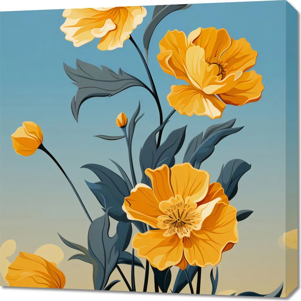 Quadro Alba Floreale Dorata 70x70 - Arredo Parete per Valorizzazione