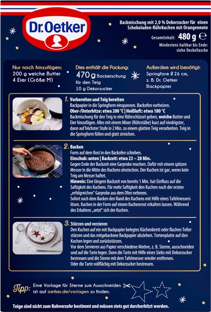 Dr. Oetker Schoko Tarte mit Orangennote Backmischung Produktbild 2
