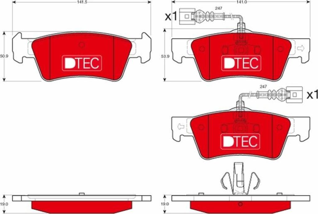 TRW Bremsbeläge Satz Hinten für VW Touareg (7LA, 7L6, 7L7) GDB1672DTE