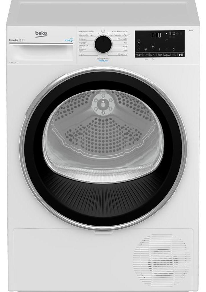 Beko EX856GX2, Freistehend, Frontlader, Wärmepumpe, Weiß, Produktbild 