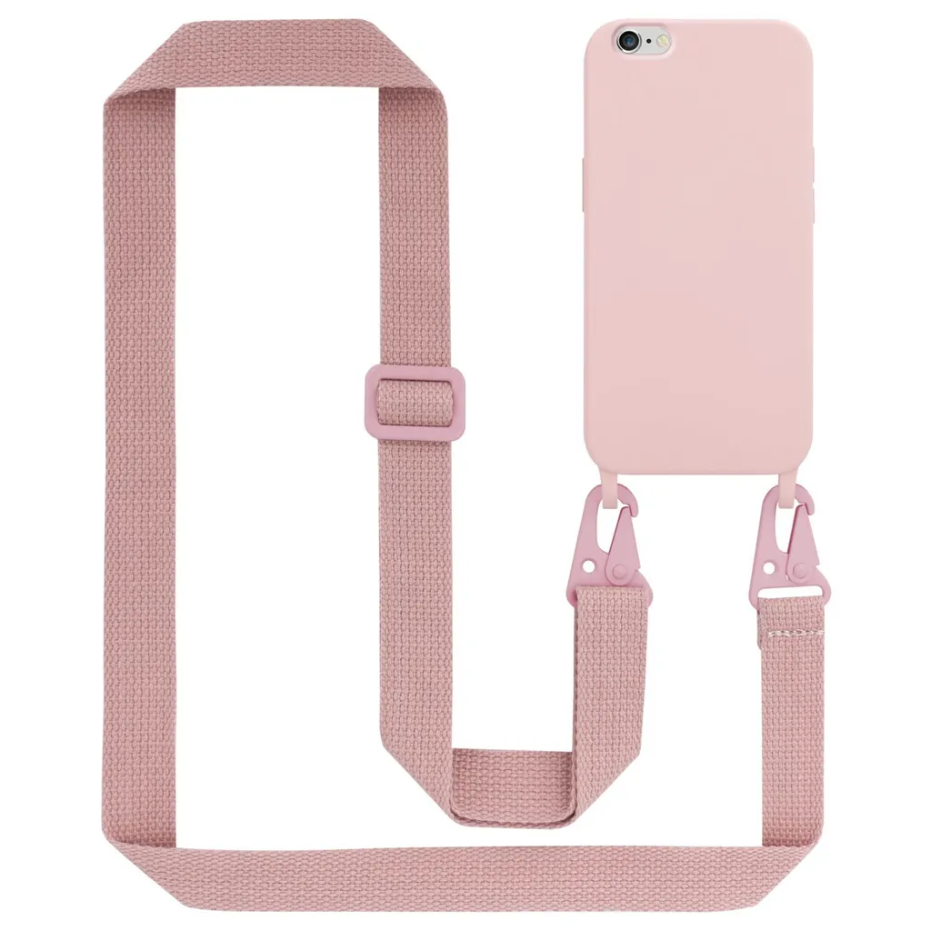 Custodia a Tracolla iPhone 6S Plus Cadorabo - Rosa Shockproof con Corda